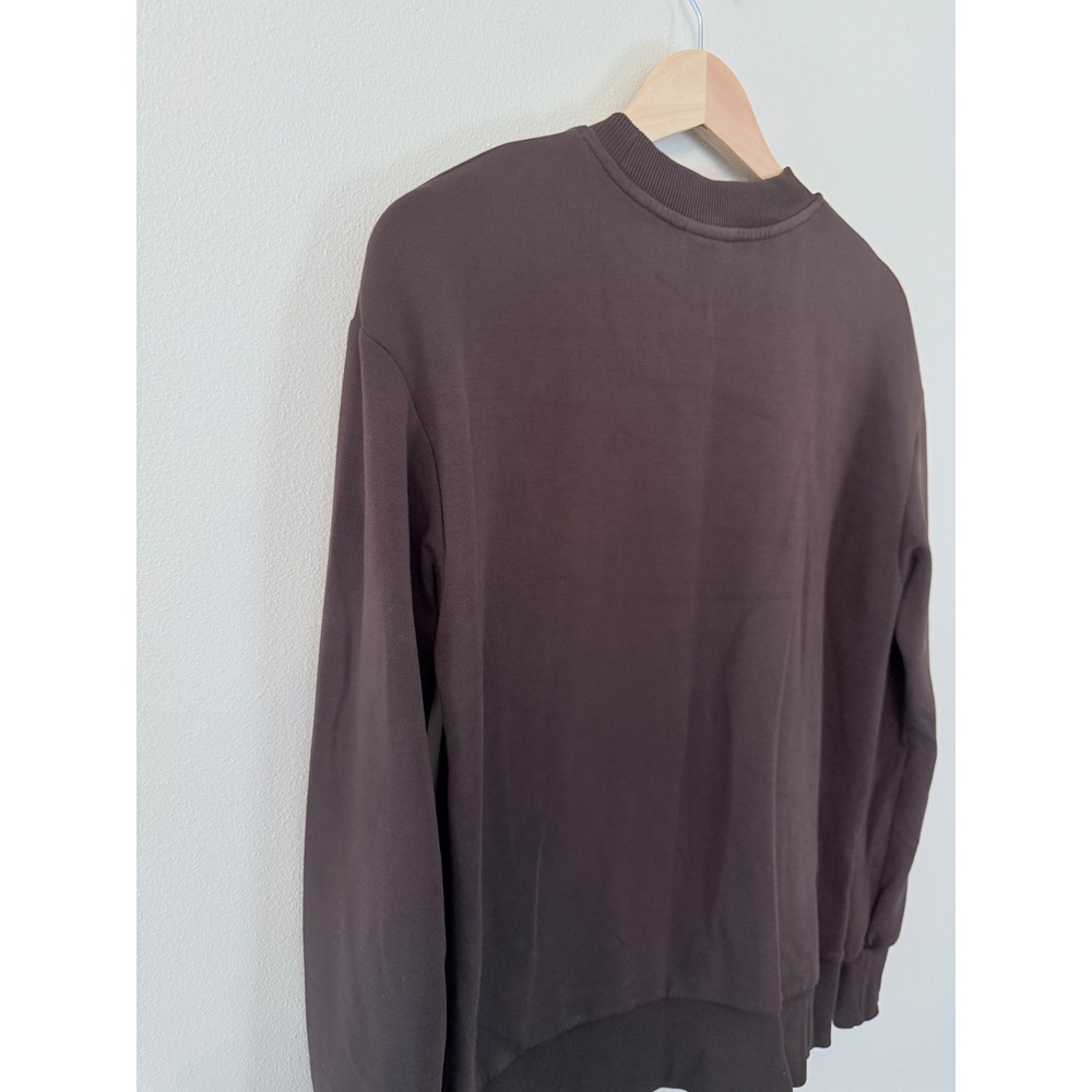 Varley Gabriella DoubleSoft Crewneck Sweatshirt Chocolate Brown XS Cozy - Picture 7 of 11